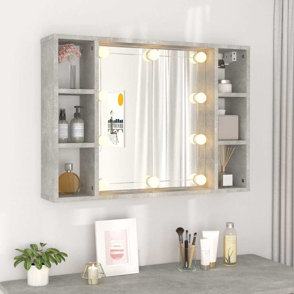 Έπιπλο Καθρέπτη με LED Γκρι Σκυροδέματος 76 x 15 x 55 εκ. - Pakobazaar