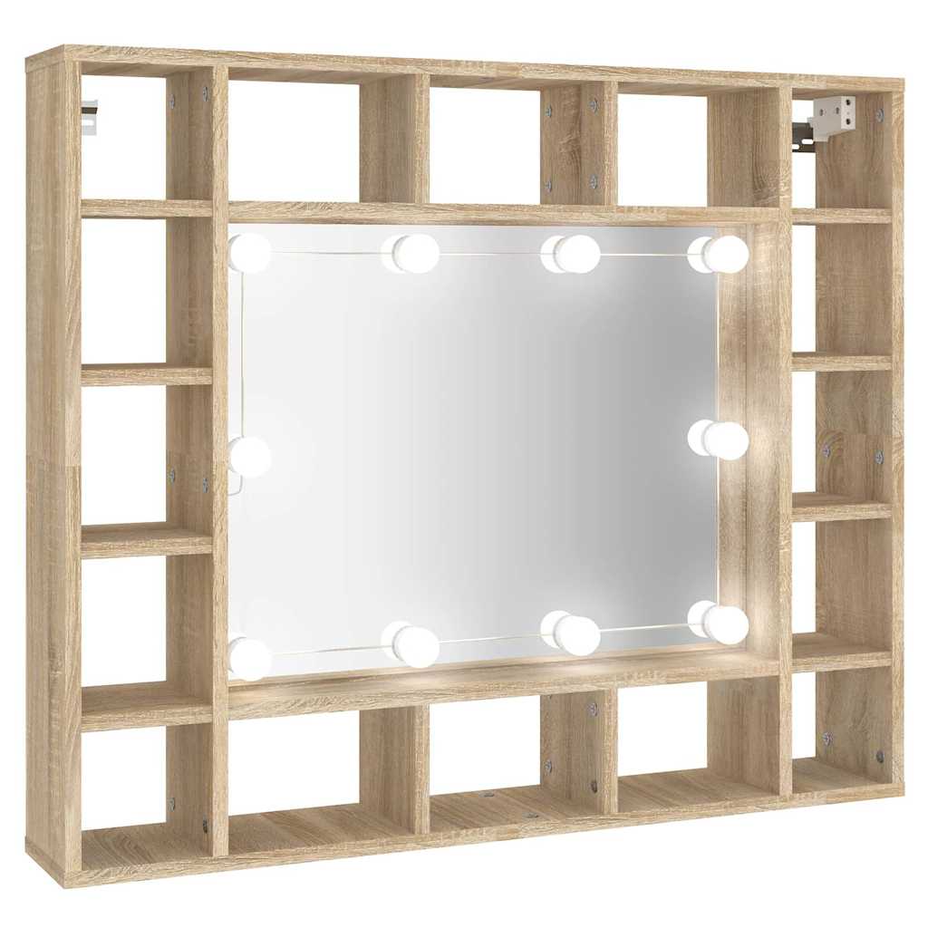 Έπιπλο Καθρέπτη με LED Sonoma Δρυς 91 x 15 x 76,5 εκ. - Pakobazaar