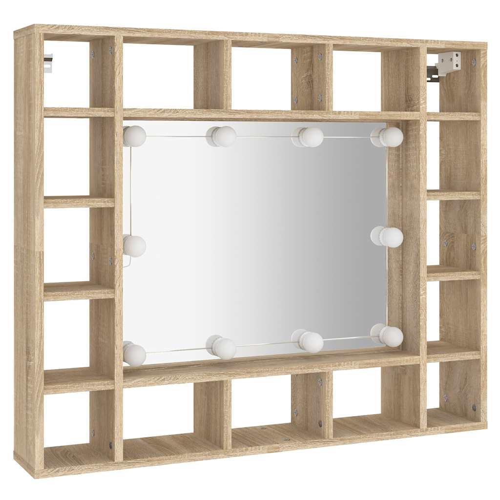 Έπιπλο Καθρέπτη με LED Sonoma Δρυς 91 x 15 x 76,5 εκ. - Pakobazaar