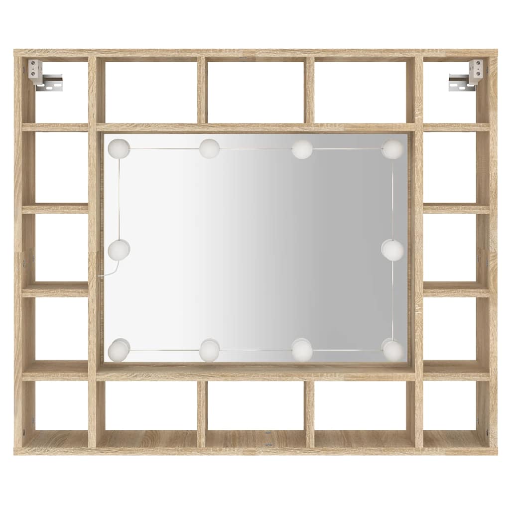Έπιπλο Καθρέπτη με LED Sonoma Δρυς 91 x 15 x 76,5 εκ. - Pakobazaar