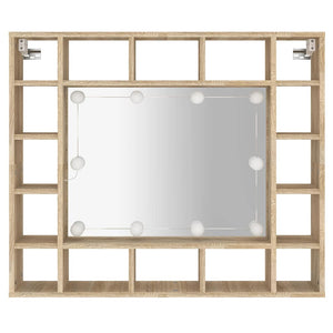 Έπιπλο Καθρέπτη με LED Sonoma Δρυς 91 x 15 x 76,5 εκ. - Pakobazaar