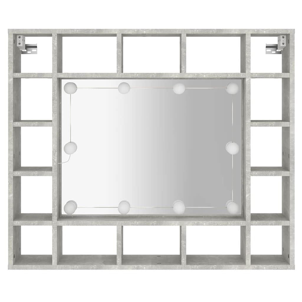Έπιπλο Καθρέπτη με LED Γκρι Σκυροδέματος 91x15x76,5 εκ. - Pakobazaar