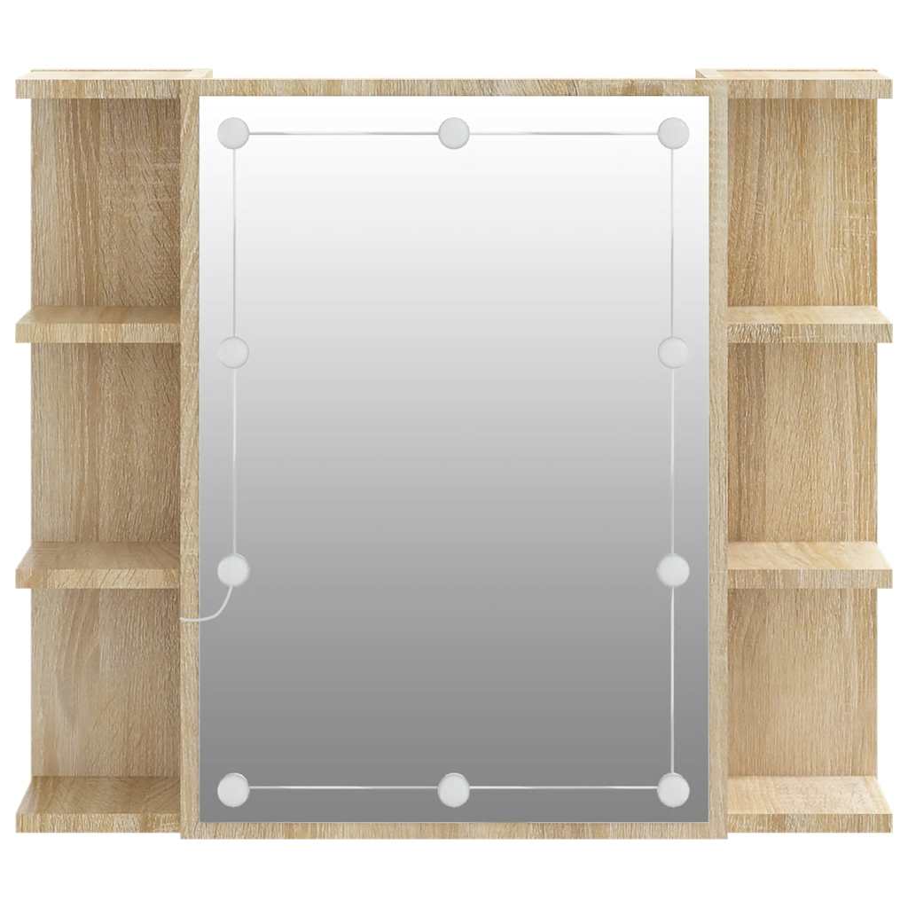 Έπιπλο Καθρέπτη με LED Sonoma Δρυς 70 x 16,5 x 60 εκ. - Pakobazaar