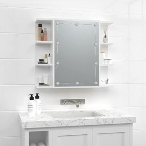Έπιπλο Καθρέπτη με LED Γυαλιστερό Λευκό 70 x 16,5 x 60 εκ. - Pakobazaar