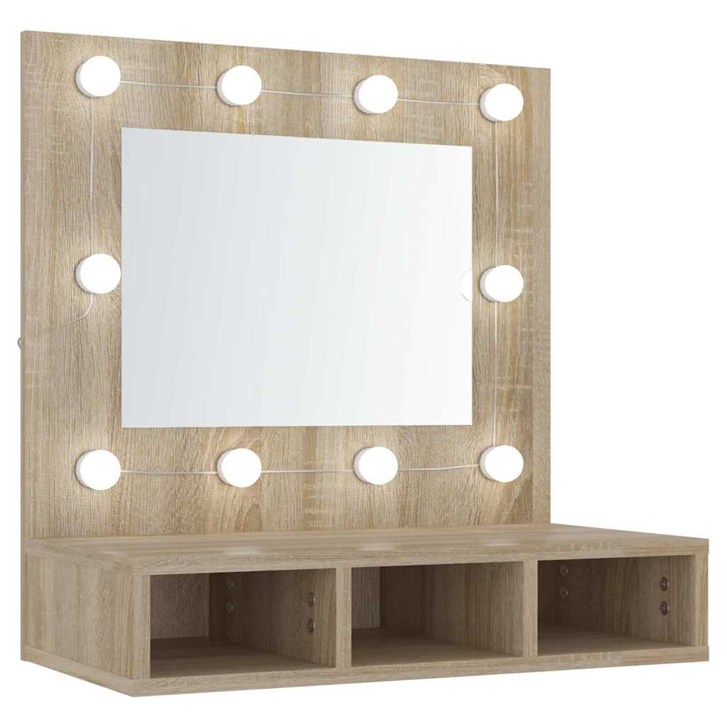 Έπιπλο Καθρέπτη με LED Sonoma Δρυς 60 x 31,5 x 62 εκ. - Pakobazaar