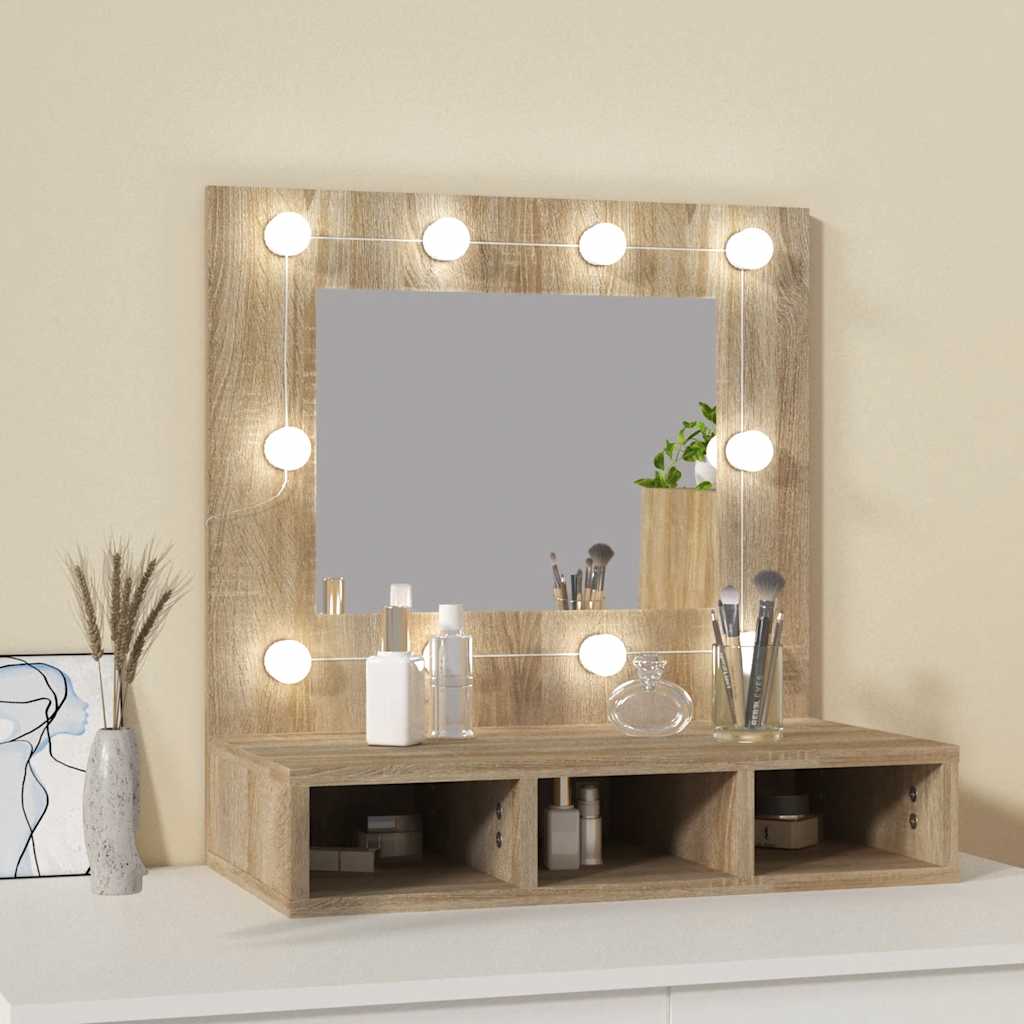Έπιπλο Καθρέπτη με LED Sonoma Δρυς 60 x 31,5 x 62 εκ. - Pakobazaar