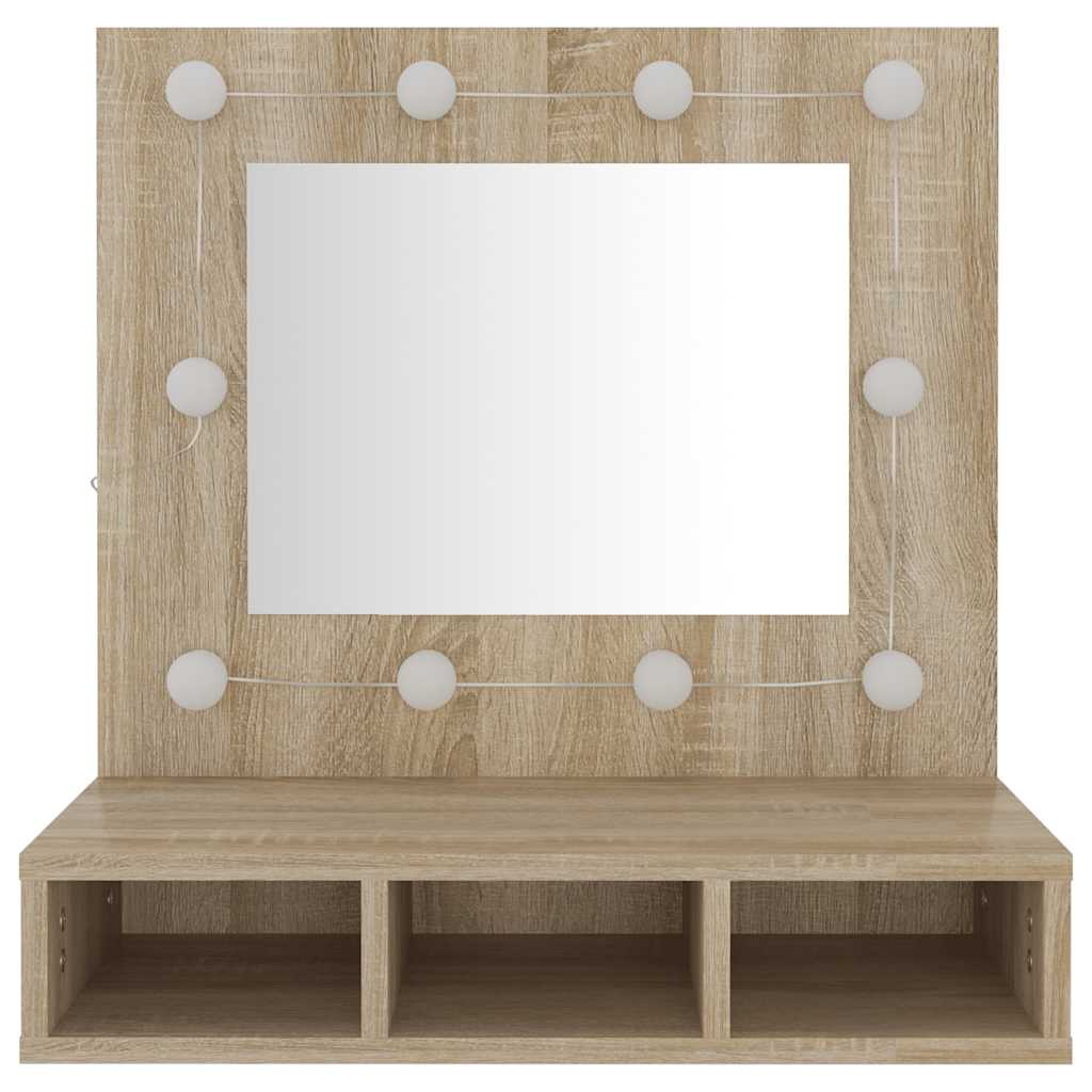 Έπιπλο Καθρέπτη με LED Sonoma Δρυς 60 x 31,5 x 62 εκ. - Pakobazaar