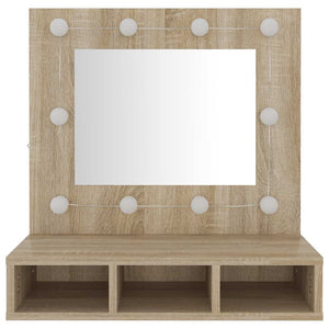 Έπιπλο Καθρέπτη με LED Sonoma Δρυς 60 x 31,5 x 62 εκ. - Pakobazaar