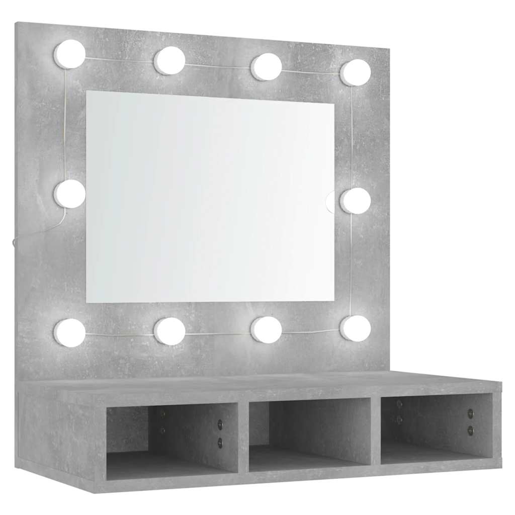 Έπιπλο Καθρέπτη με LED Γκρι Σκυροδέματος 60x31,5x62 εκ. - Pakobazaar