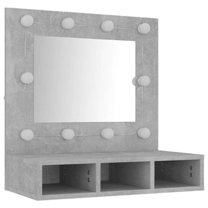 Έπιπλο Καθρέπτη με LED Γκρι Σκυροδέματος 60x31,5x62 εκ. - Pakobazaar