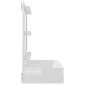 Έπιπλο Καθρέπτη με LED Γυαλιστερό Λευκό 60x31,5x62 εκ. - Pakobazaar