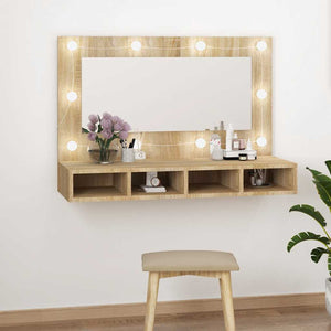 Έπιπλο Καθρέπτη με LED Sonoma Δρυς 90x31,5x62 εκ. - Pakobazaar