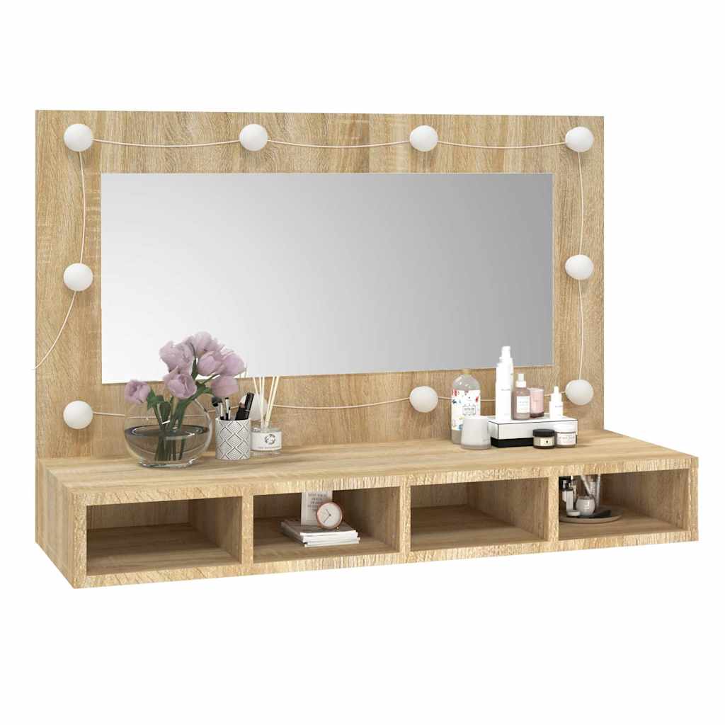 Έπιπλο Καθρέπτη με LED Sonoma Δρυς 90x31,5x62 εκ. - Pakobazaar