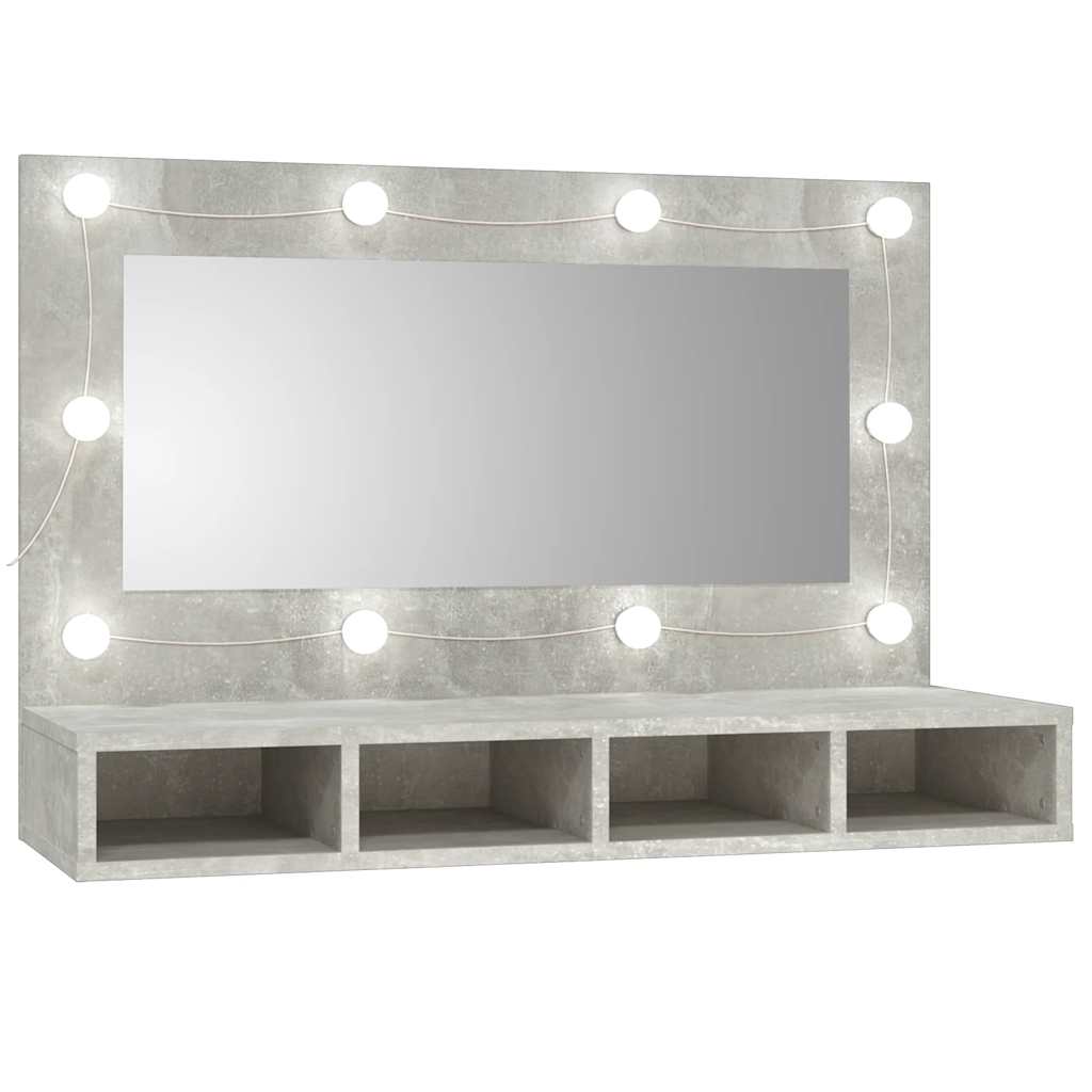 Έπιπλο Καθρέπτη με LED Γκρι Σκυροδέματος 90x31,5x62 εκ. - Pakobazaar