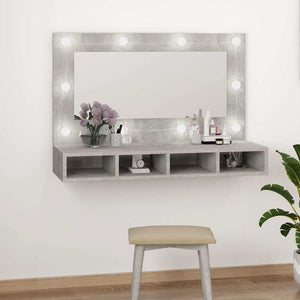 Έπιπλο Καθρέπτη με LED Γκρι Σκυροδέματος 90x31,5x62 εκ. - Pakobazaar