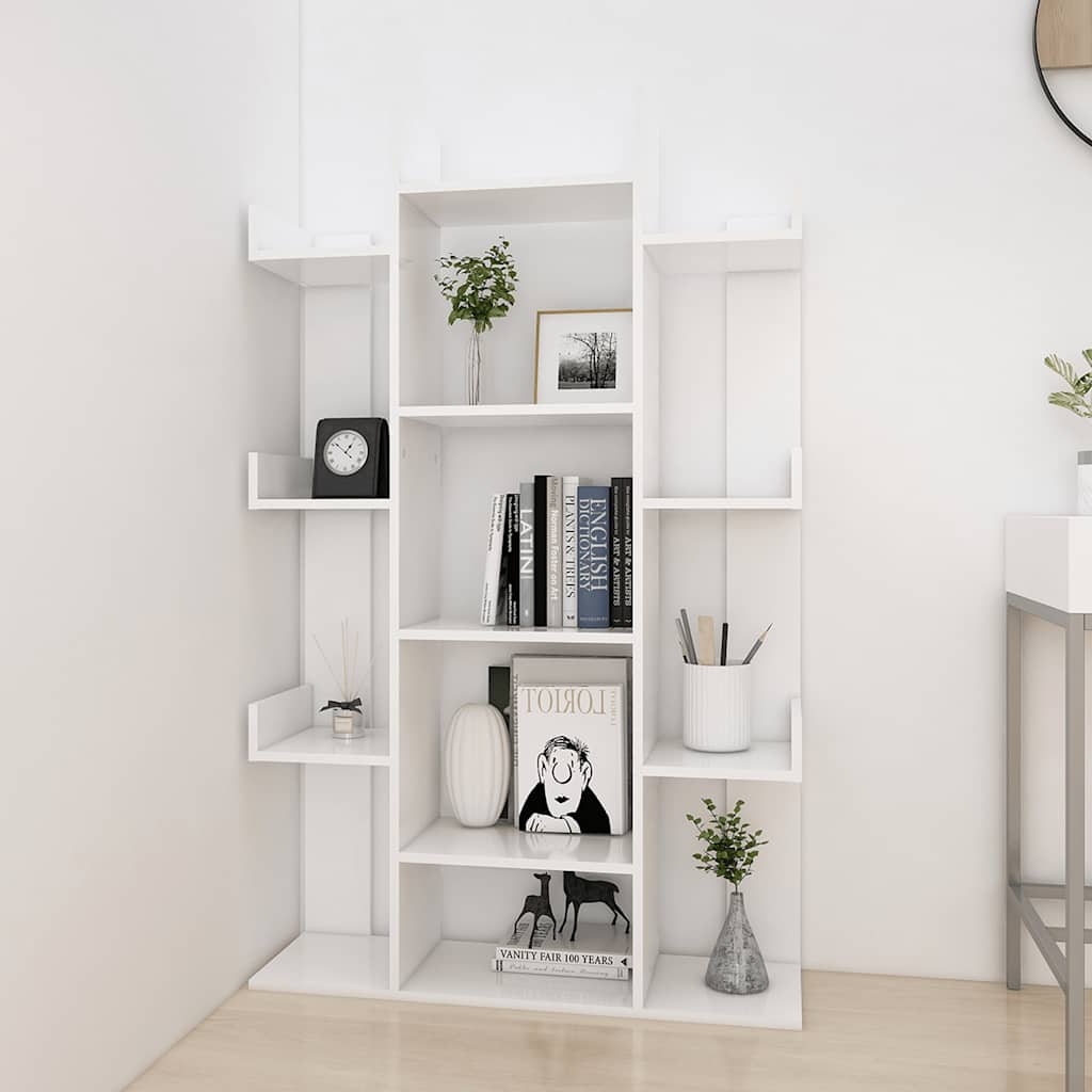 Βιβλιοθήκη Λευκή 86 x 25,5 x 140 εκ. από Επεξ. Ξύλο