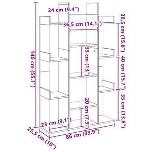 Βιβλιοθήκη Λευκή 86 x 25,5 x 140 εκ. από Επεξ. Ξύλο