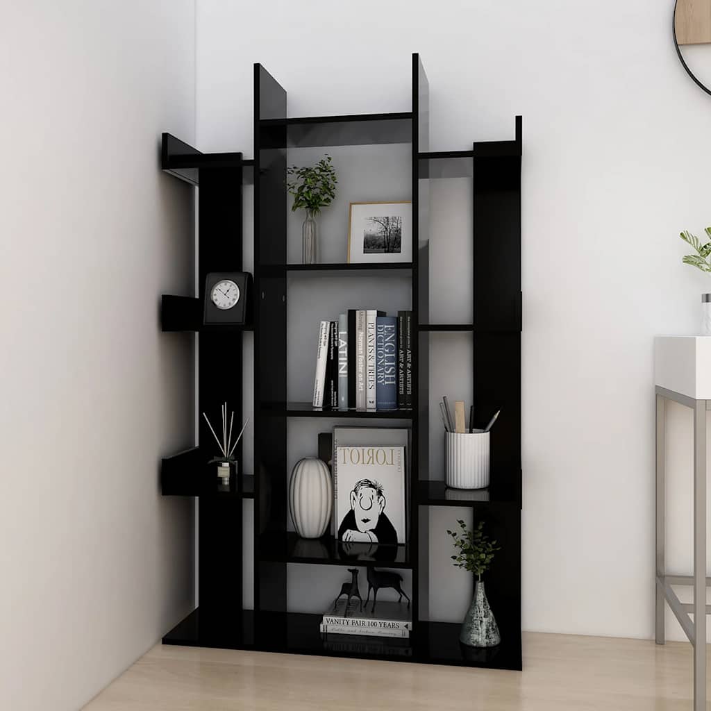 Βιβλιοθήκη Μαύρη 86 x 25,5 x 140 εκ. από Επεξ. Ξύλο - Pakobazaar