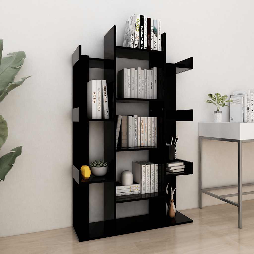 Βιβλιοθήκη Μαύρη 86 x 25,5 x 140 εκ. από Επεξ. Ξύλο - Pakobazaar