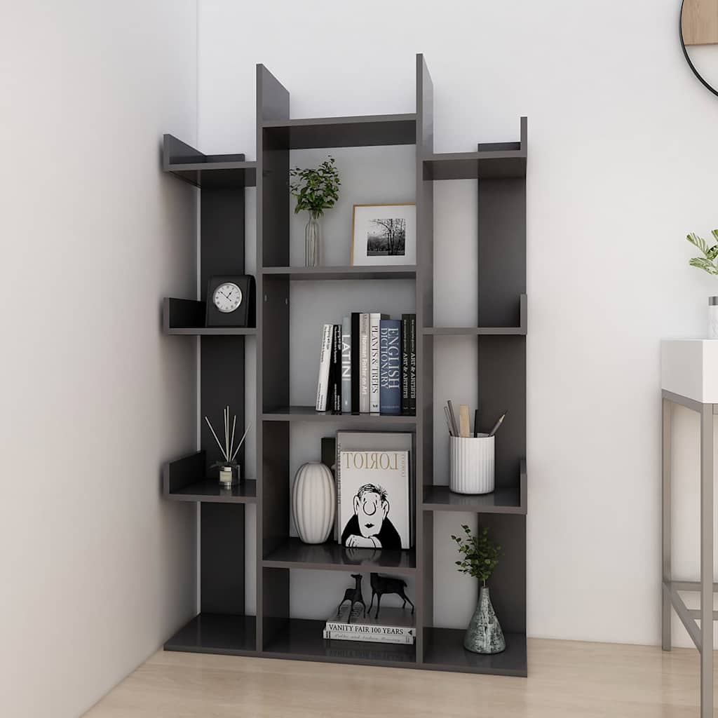 Βιβλιοθήκη Γκρι 86 x 25,5 x 140 εκ. από Μοριοσανίδα