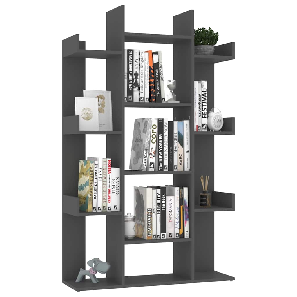 Βιβλιοθήκη Γκρι 86 x 25,5 x 140 εκ. από Μοριοσανίδα