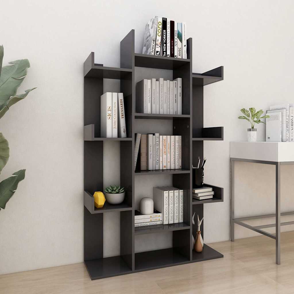 Βιβλιοθήκη Γκρι 86 x 25,5 x 140 εκ. από Μοριοσανίδα
