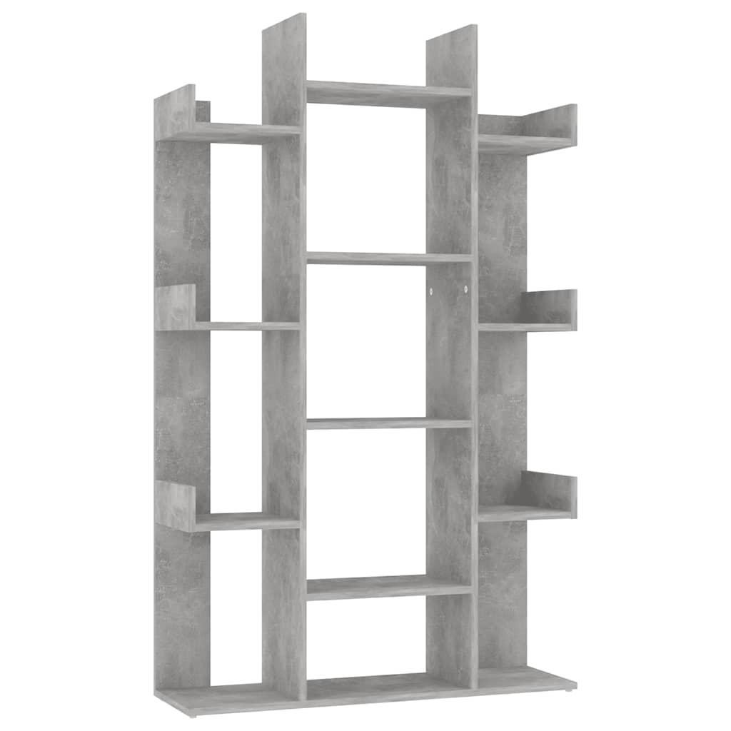Βιβλιοθήκη Γκρι Σκυροδέματος 86x25,5x140 εκ. από Επεξ. Ξύλο - Pakobazaar