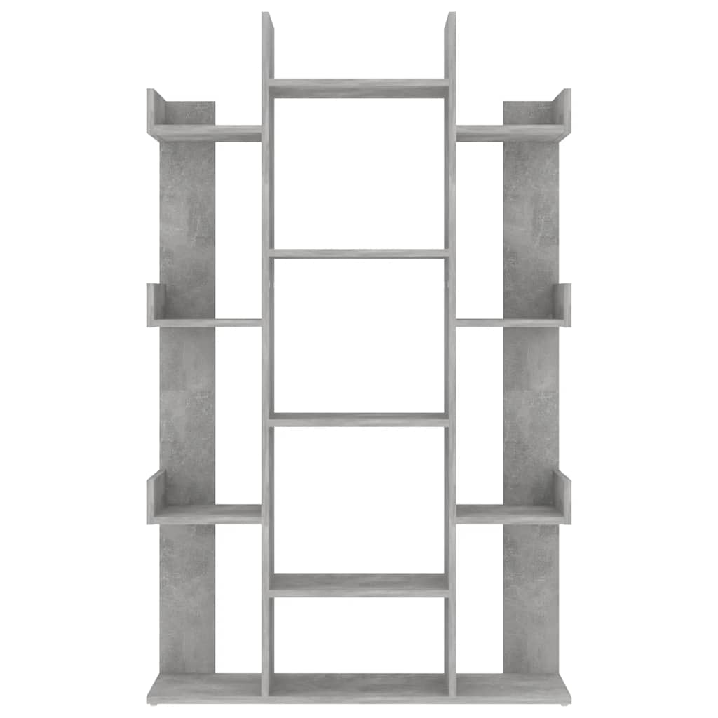 Βιβλιοθήκη Γκρι Σκυροδέματος 86x25,5x140 εκ. από Επεξ. Ξύλο - Pakobazaar
