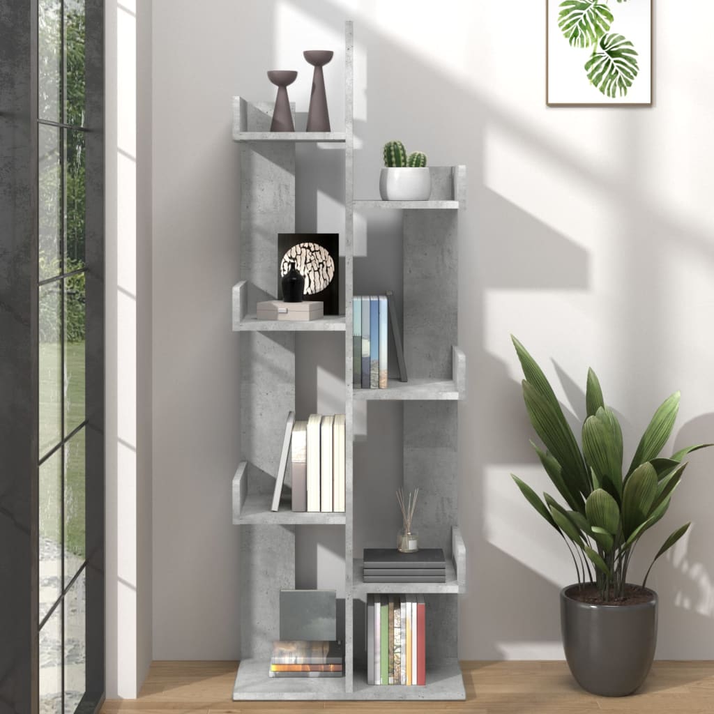 Βιβλιοθήκη Γκρι Σκυροδέματος 48 x 25,5 x 140 εκ από Επεξ. Ξύλο - Pakobazaar