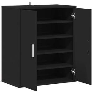 Παπουτσοθήκη Μαύρη 60 x 35 x 70 εκ. από Επεξ. Ξύλο - Pakobazaar