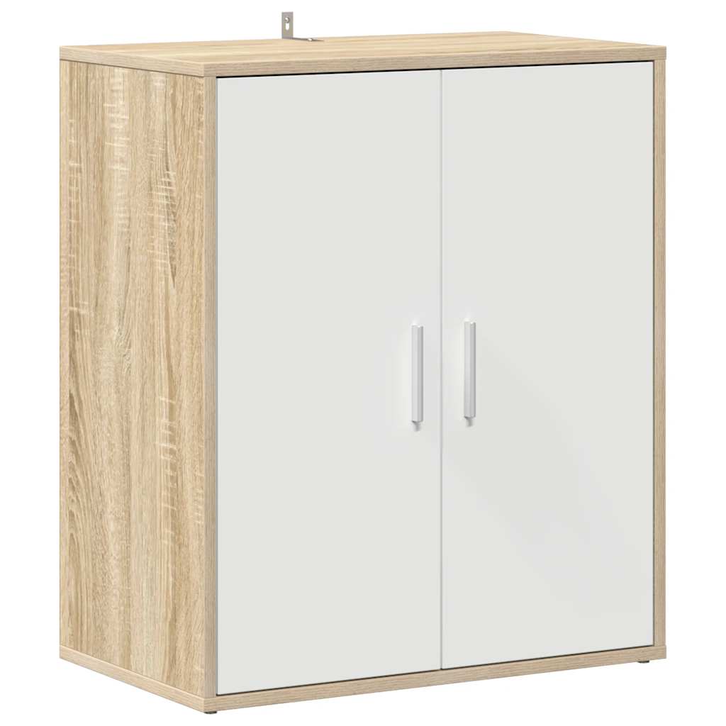 Παπουτσοθήκη Λευκή/Sonoma Δρυς 60 x 35 x 70 εκ. από Μοριοσανίδα