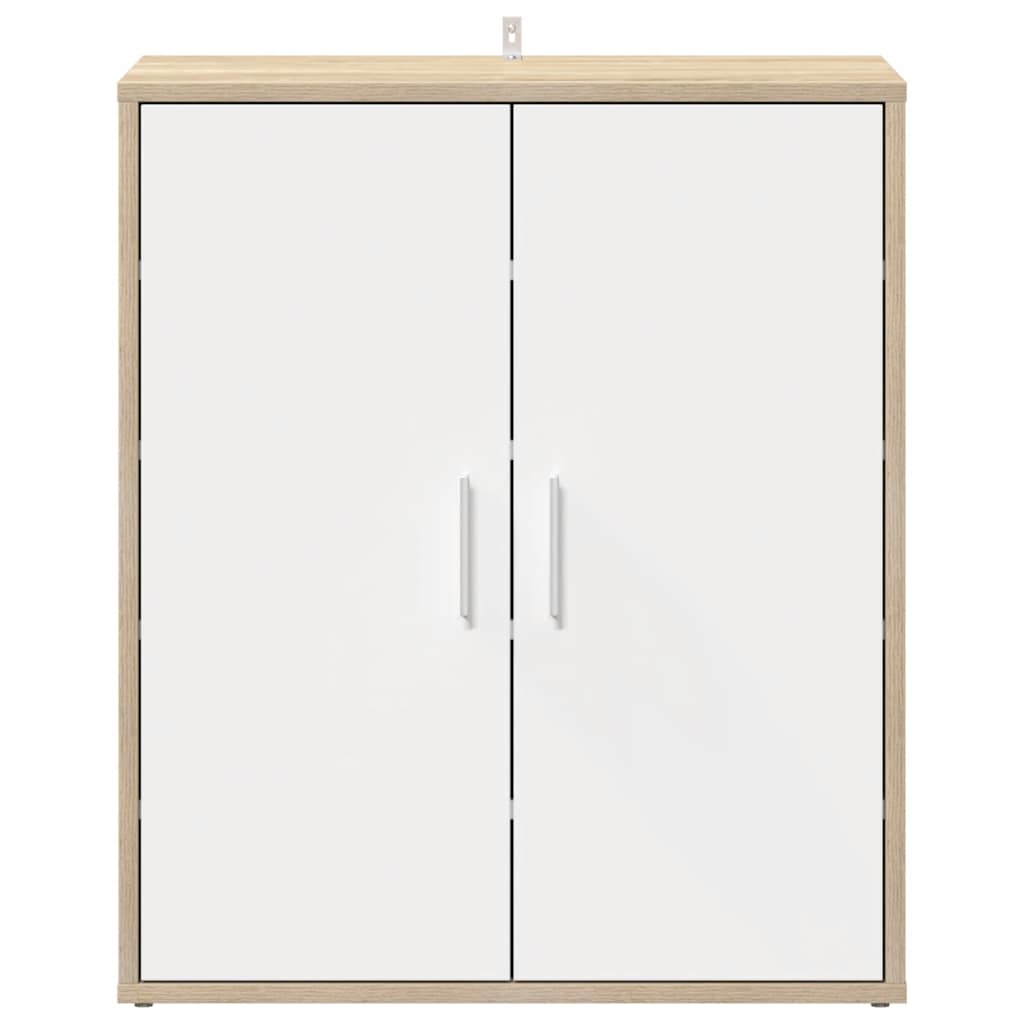 Παπουτσοθήκη Λευκή/Sonoma Δρυς 60 x 35 x 70 εκ. από Μοριοσανίδα