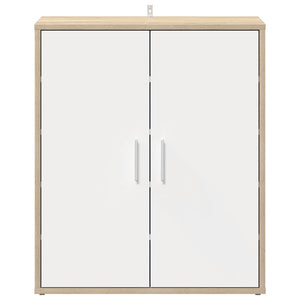 Παπουτσοθήκη Λευκή/Sonoma Δρυς 60 x 35 x 70 εκ. από Μοριοσανίδα
