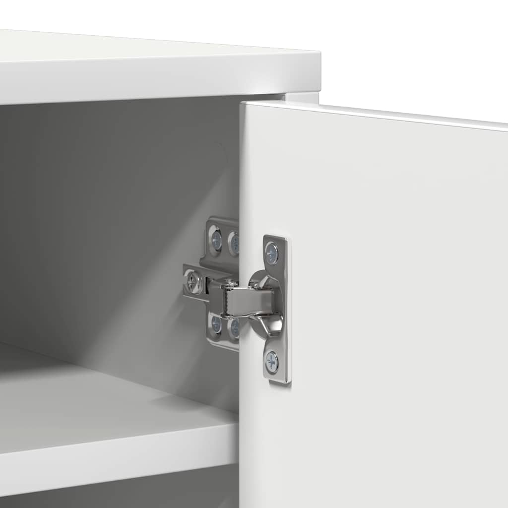 Παπουτσοθήκη Λευκή 60 x 35 x 92 εκ. από Επεξ. Ξύλο - Pakobazaar