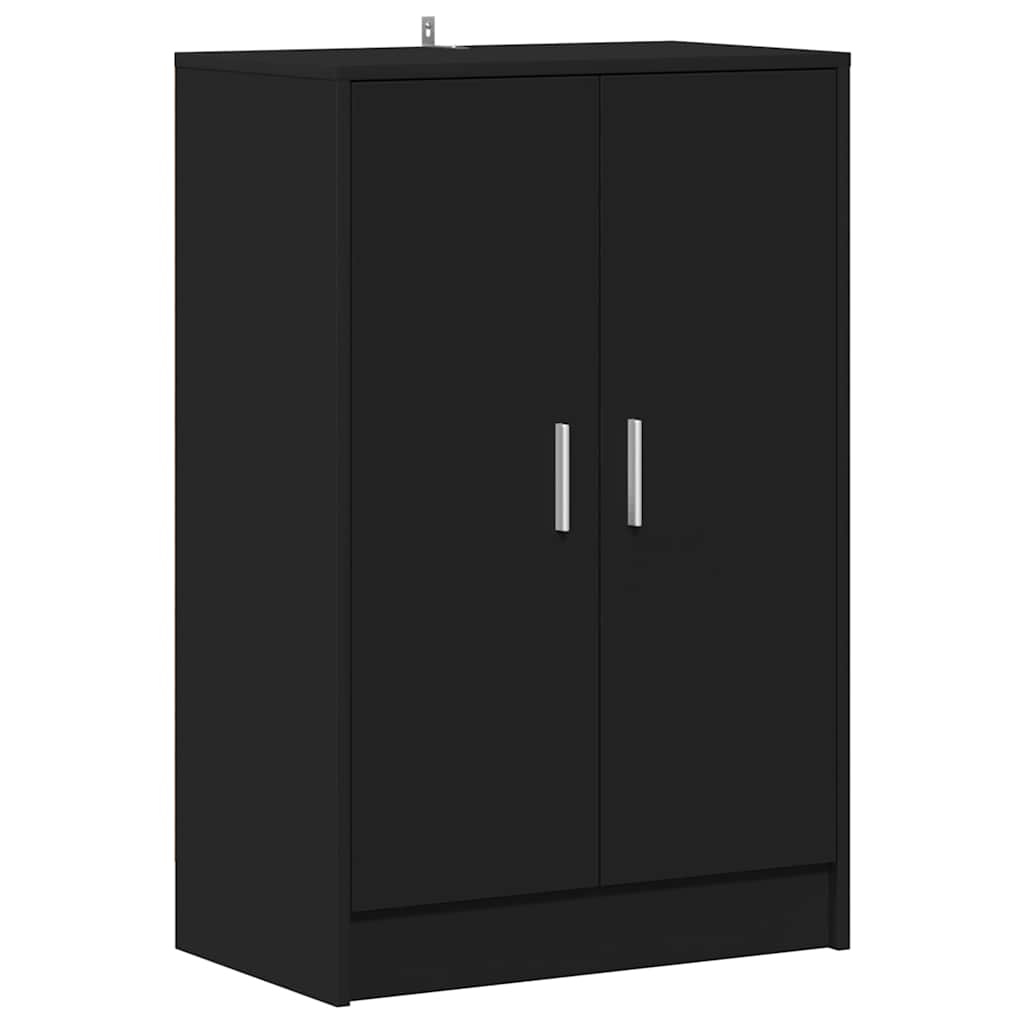 Παπουτσοθήκη Μαύρη 60 x 35 x 92 εκ. από Επεξ. Ξύλο - Pakobazaar