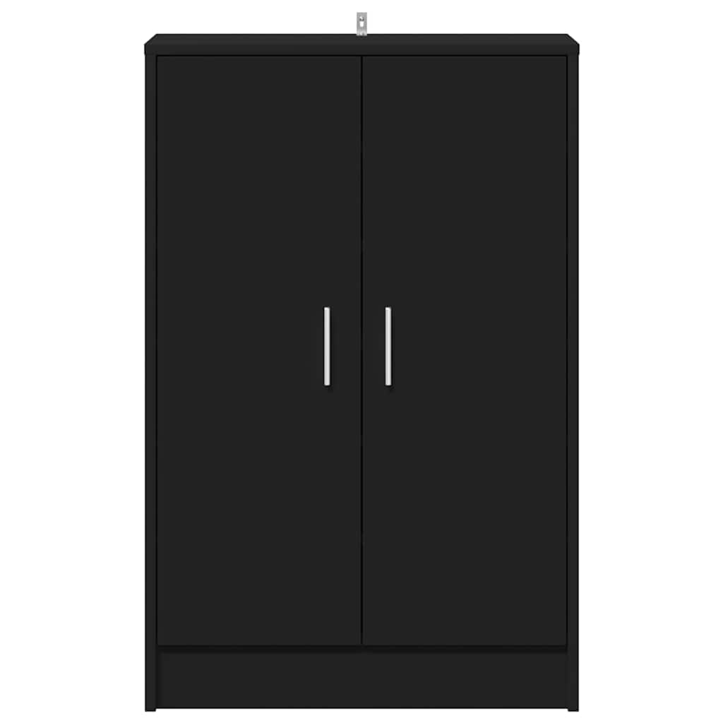 Παπουτσοθήκη Μαύρη 60 x 35 x 92 εκ. από Επεξ. Ξύλο - Pakobazaar