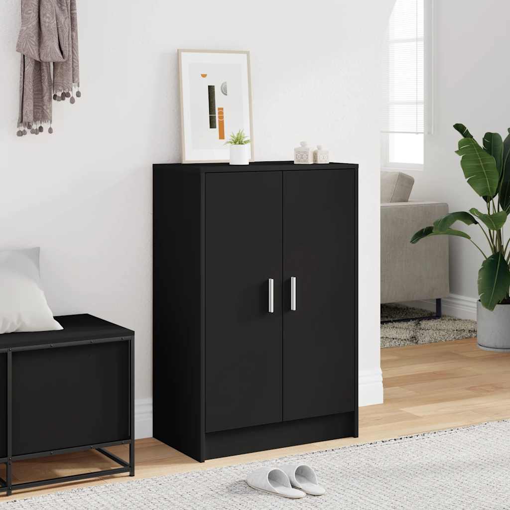 Παπουτσοθήκη Μαύρη 60 x 35 x 92 εκ. από Επεξ. Ξύλο - Pakobazaar