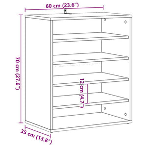 Παπουτσοθήκη Μαύρη 60 x 35 x 70 εκ. από Επεξ. Ξύλο - Pakobazaar