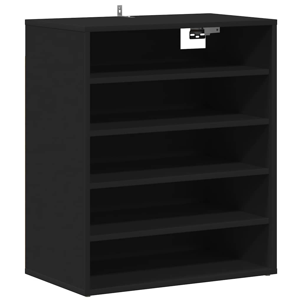 Παπουτσοθήκη Μαύρη 60 x 35 x 70 εκ. από Επεξ. Ξύλο - Pakobazaar