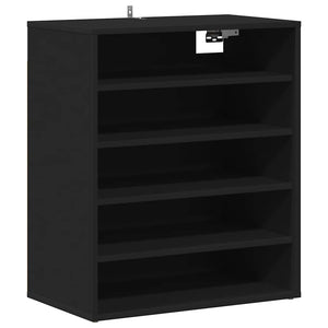 Παπουτσοθήκη Μαύρη 60 x 35 x 70 εκ. από Επεξ. Ξύλο - Pakobazaar
