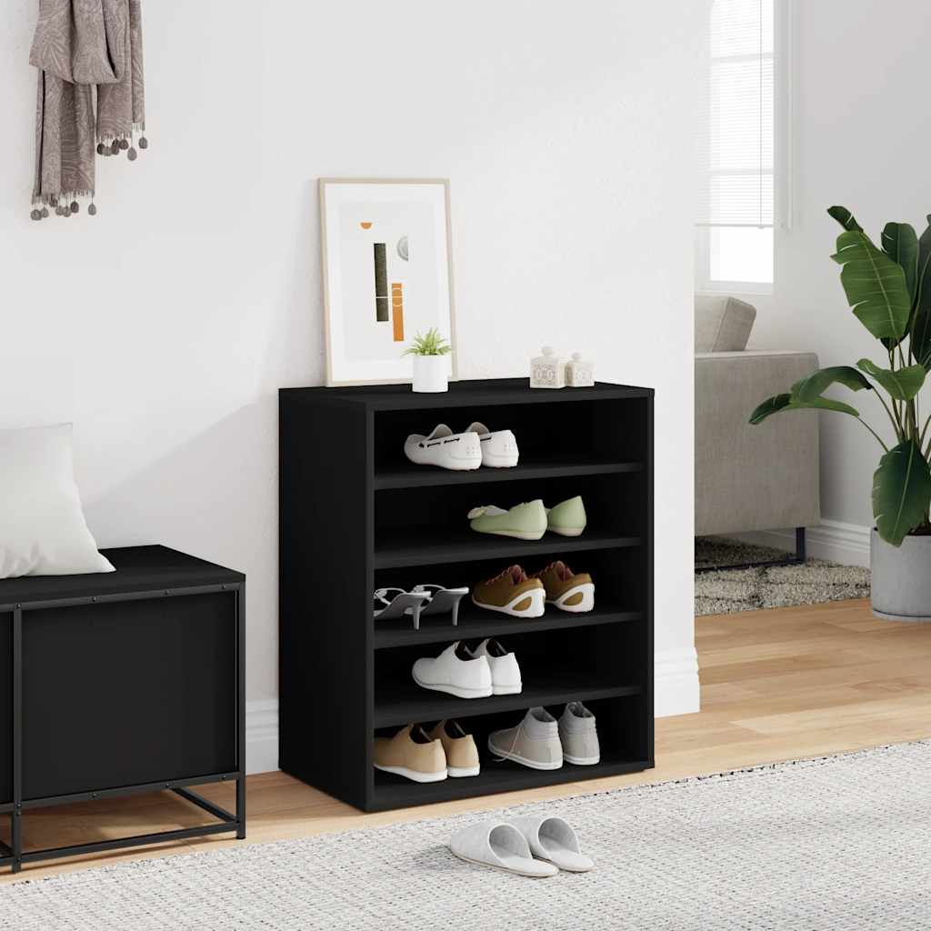 Παπουτσοθήκη Μαύρη 60 x 35 x 70 εκ. από Επεξ. Ξύλο - Pakobazaar