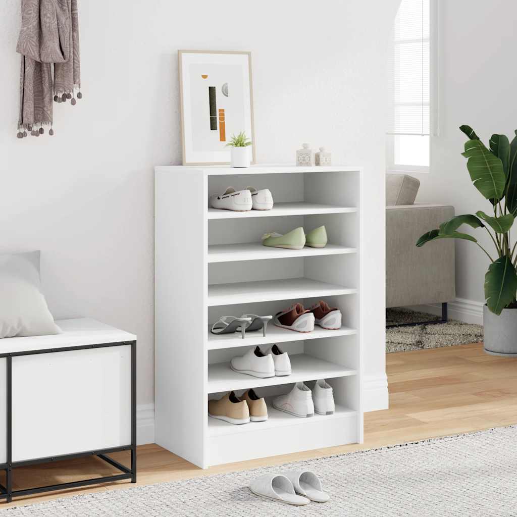Παπουτσοθήκη Λευκή 60 x 35 x 92 εκ. από Επεξ. Ξύλο - Pakobazaar