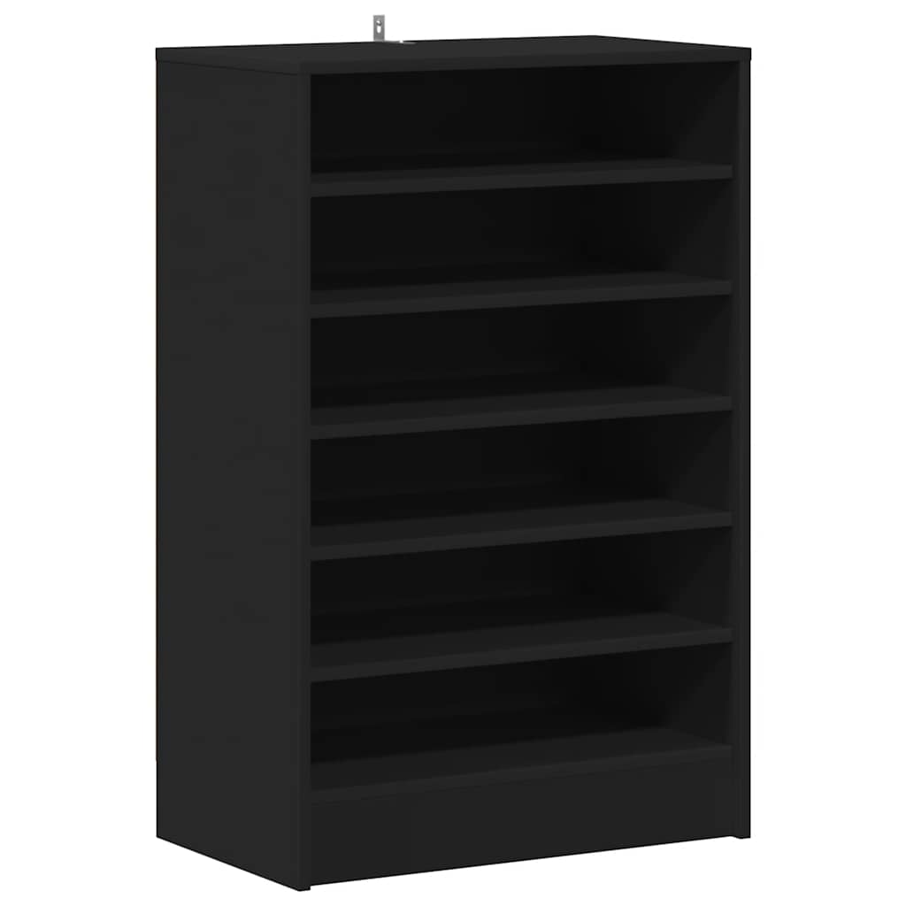 Παπουτσοθήκη Μαύρη 60 x 35 x 92 εκ. από Επεξ. Ξύλο - Pakobazaar