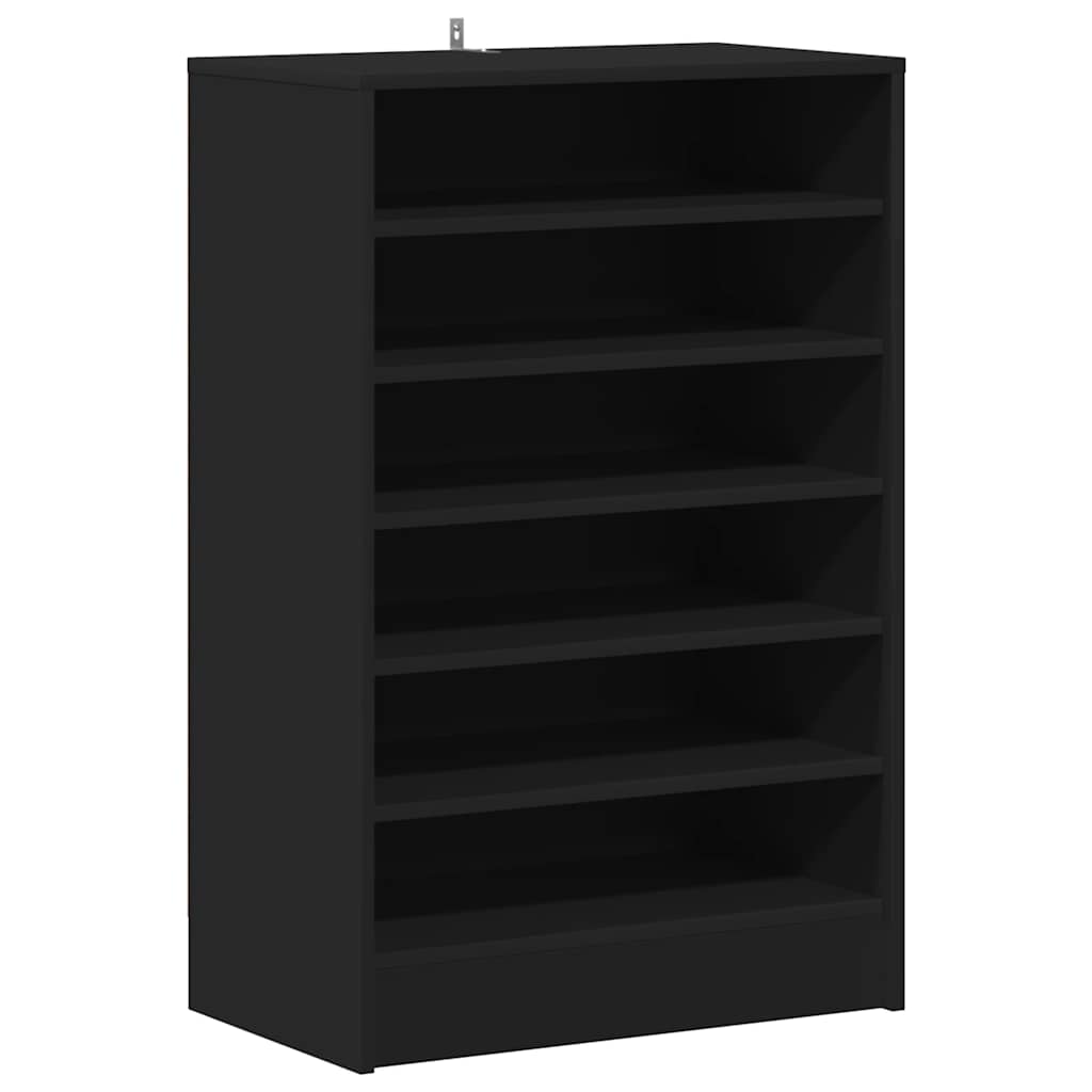 Παπουτσοθήκη Μαύρη 60 x 35 x 92 εκ. από Επεξ. Ξύλο - Pakobazaar
