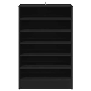 Παπουτσοθήκη Μαύρη 60 x 35 x 92 εκ. από Επεξ. Ξύλο - Pakobazaar