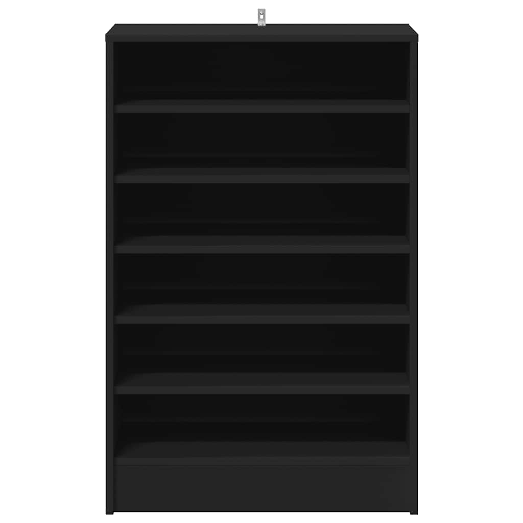 Παπουτσοθήκη Μαύρη 60 x 35 x 92 εκ. από Επεξ. Ξύλο - Pakobazaar
