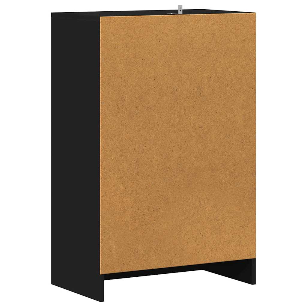 Παπουτσοθήκη Μαύρη 60 x 35 x 92 εκ. από Επεξ. Ξύλο - Pakobazaar