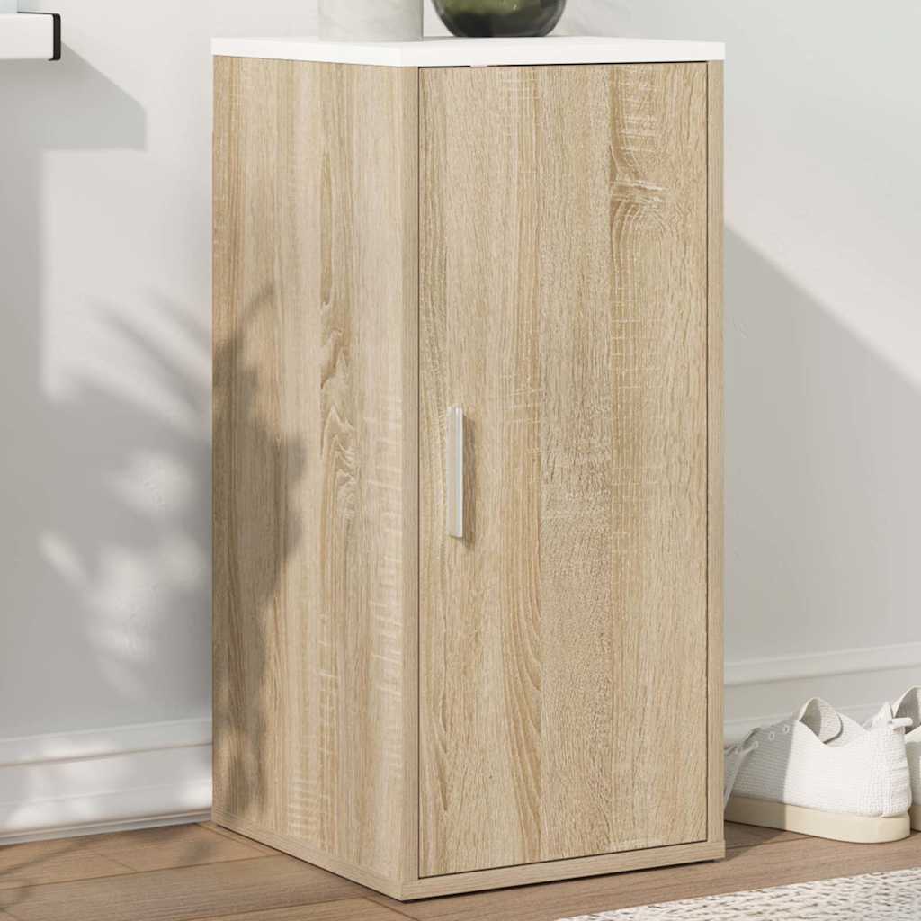 Παπουτσοθήκη Λευκή/Sonoma Δρυς 32 x 35 x 70 εκ. από Μοριοσανίδα