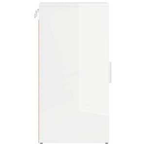 Παπουτσοθήκες 2 τεμ. Γυαλ. Λευκές 32x35x70 εκ. από Μοριοσανίδα
