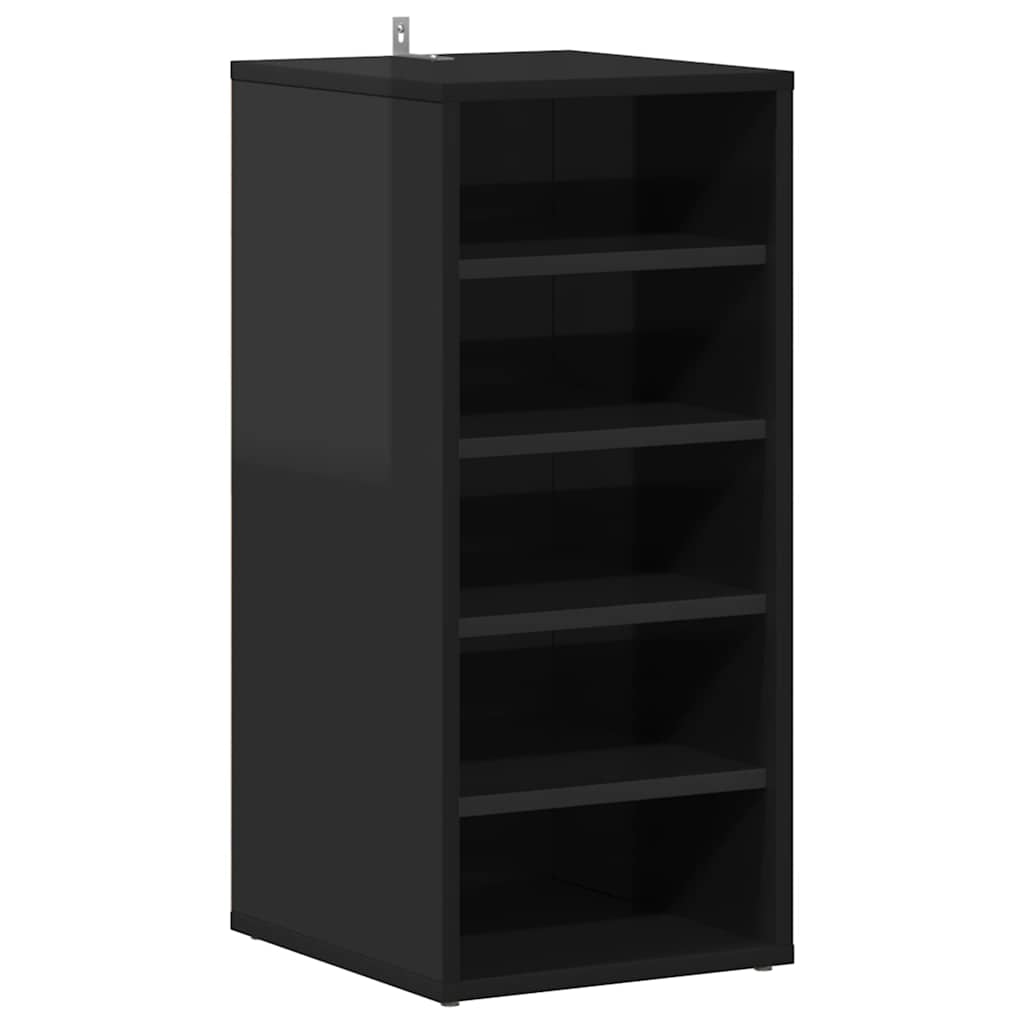 Παπουτσοθήκες 2 τεμ. Γυαλιστερό Μαύρο 31,5x35x70εκ. Επεξ. Ξύλο